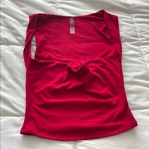 Red Sleeveless crop top
